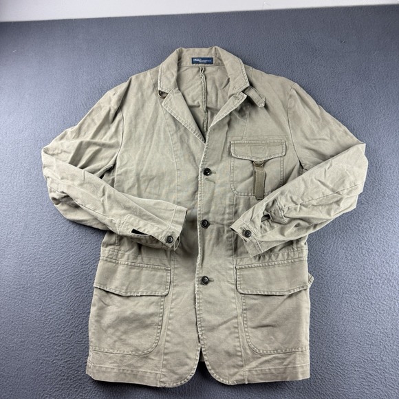 Polo Ralph Lauren Jacket Men's M Green Safari Military Chore Coat Field Canvas